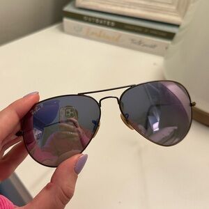 Purple aviator Ray Bans polarized